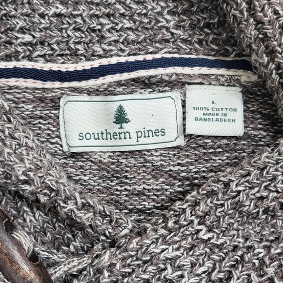 Southern Pines 100% Cotton Chunky Knit Crossover Neck Button Closure Sweater - Picture 9 of 9